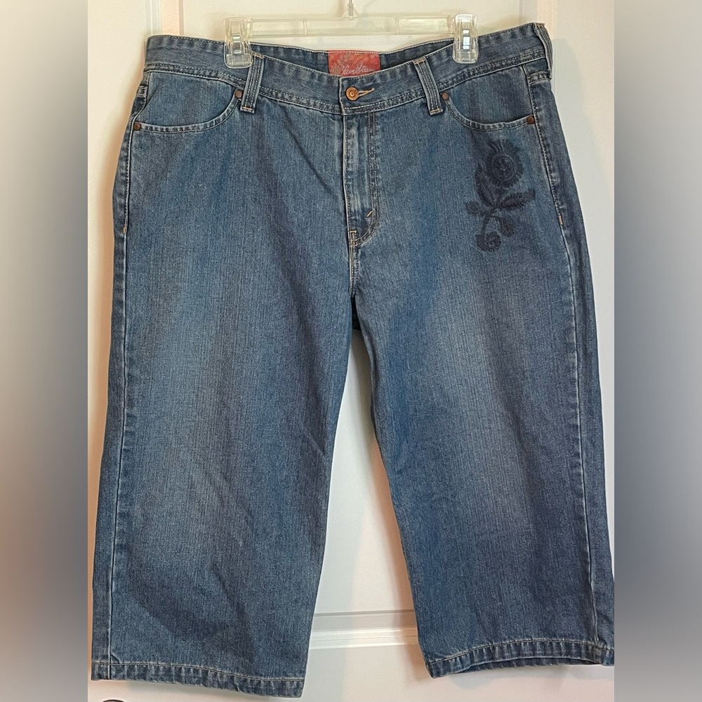 Levi Strauss Jeans Capri Blue Denim Size Misses 18